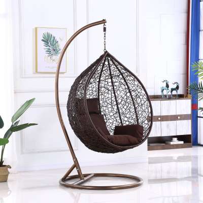 Nice Design Outdoor Furniture Metal Frame Rattan Swing Chair Hanging Egg Chair