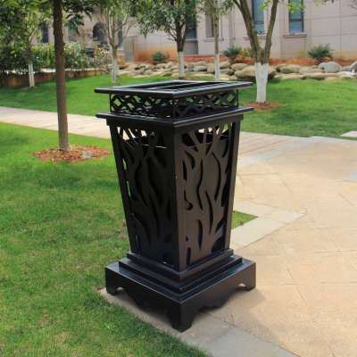 Luxury Waste Bin Outdoor Dustbin Cast Aluminum Trash Can For Garden Park Street Hotel