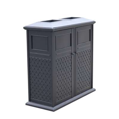 Luxury High Quality Rectangular European Style Double Cast Aluminum Trash Can Cast Aluminum Furniture