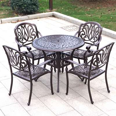 High Quality Outdoor Table and Chairs Cast Aluminum Furniture Sets