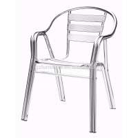 Aluminium Chrome Bistro Patio Garden Bar Outdoor Terrace BBQ Metal Strong Chair