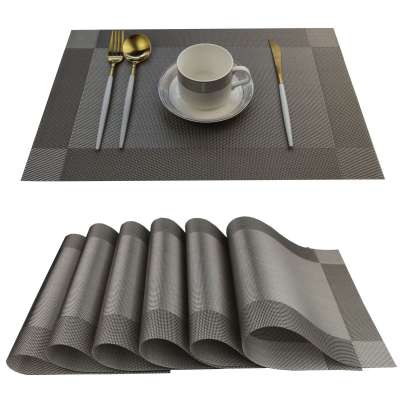 Luxury Placemats Gold Sliver Brown Color Place Mat Plastic Vinyl Woven Felt Table PVC Placemat Set