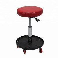 Pneumatic Mechanic Roller Seat Adjustable Rolling Garage Stool With Tool Tray Workshop Car Repair