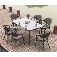 Aluminum fabric garden furniture bistro dining sets chair and table