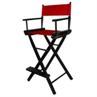 Director's Chair Seat Stool - 24" Tall Black Wood Choose Canvas