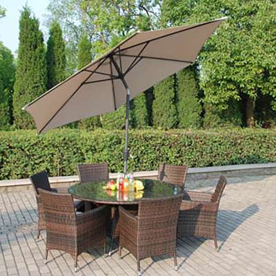 All Weather Wicker Rattan Outdoor Furniture Dining Chair Table Set