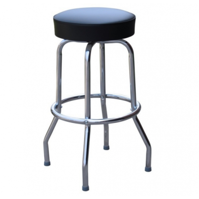 30 inch Cheap Wholesale Commercial Used Chrome Barstool Retro Nostalgic Style Black Swivel Bar Stool