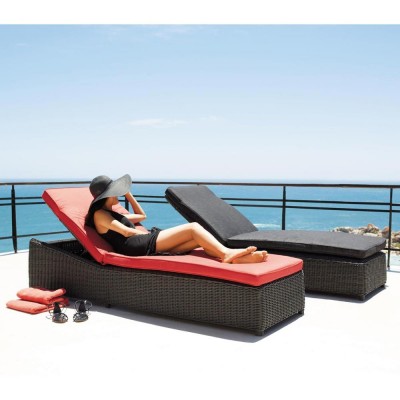 Sailing Leisure Aluminium Garden Rattan Wicker Sun Lounger With Table