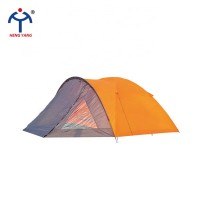 Wholesale custom 2-3 people orange outdoor windproof waterproof hiking camping folding tent