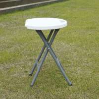 Zhejiang supplier white color 30cm round portable mini plastic folding stool