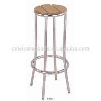 Aluminum Frame Wood Top Bar Stool